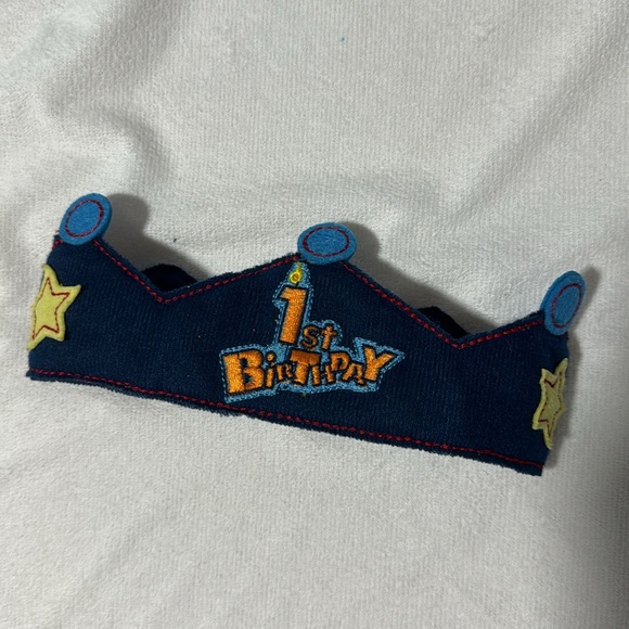 Birthday Crown, Boy Birthday Crown, Felt Crown, 1st Birthday - Picture 2 of 7